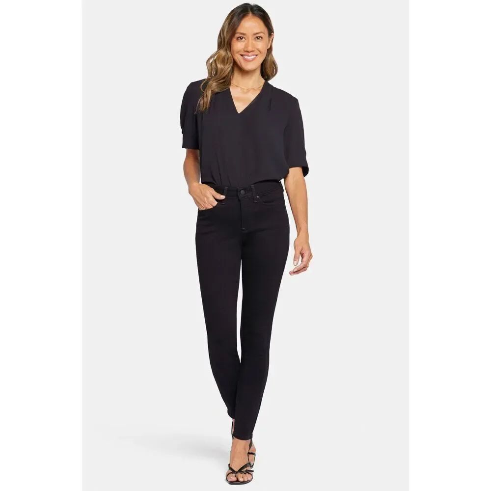 NYDJ Ami Skinny Leggings Jeans 00P Black NEW